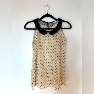 Promod. Beige blouse. Dot top S